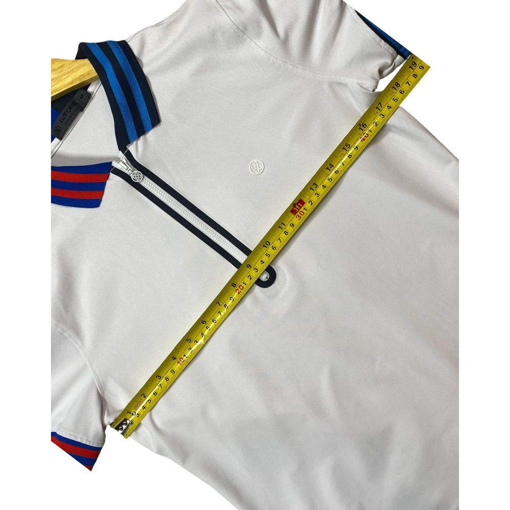 G/FORE Womens White Quarter Zip Performance Golf Polo Shirt Striped Trim Size M - Picture 8 of 9